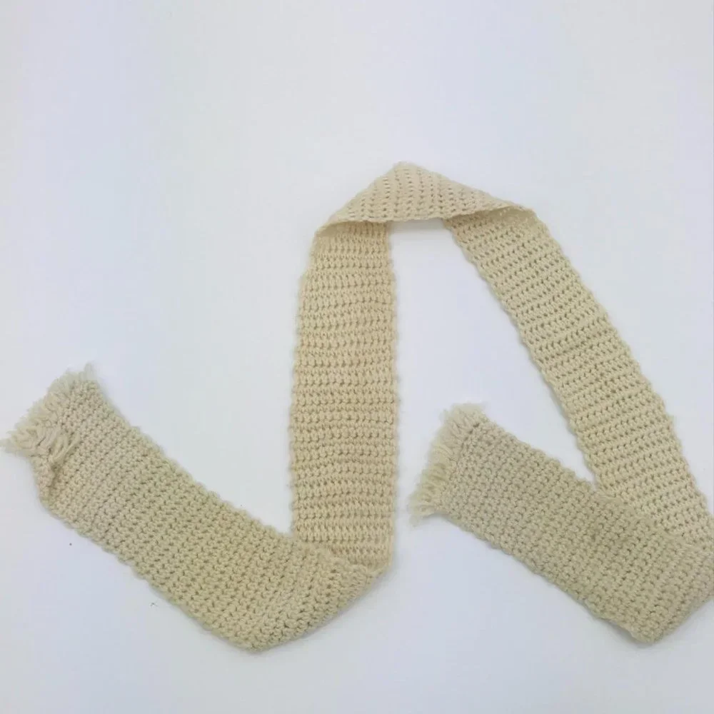 WOMENS UNBRANDED WHITE KNITTED‎ SCARF